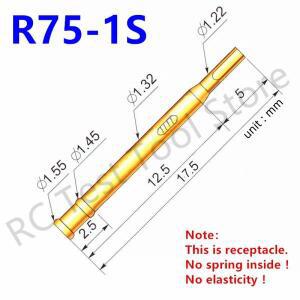 20/100PCS R75-1S  핀 P75-B1 리셉터클 황동 튜브 니들 슬리브 시트 솔더 연결 프로브 길이 17.5mm 직경 1.