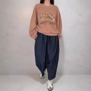 [하프클럽/]여성 비스코스 면혼합 벌룬핏 배기 데님 팬츠