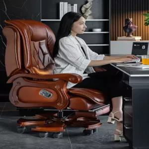 천연가죽 중역 의자 회장님 컴퓨터 임원 하이백 사장