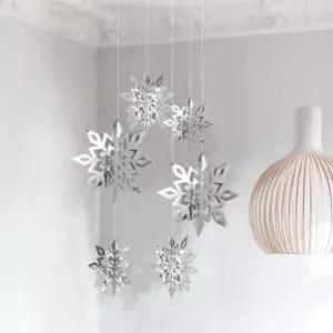 DIY 눈꽃모빌 벽장식 6P 크리스마스 오너먼트 눈송이 트리꾸미기 유치원 어린이집 초등학교 교구