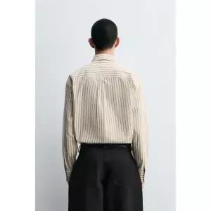 [국내] 자라 남성 ZARA 스트라이프 넥타이 콤비 셔츠 - 샌드 6722/130/711 Men 3367881