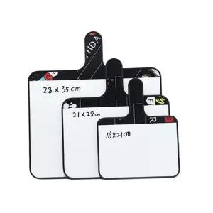 양면 화이트 보드 핸들형 정답판 미니 손잡이 화이트 보드 학습용 마카펜 휴대용 어린이