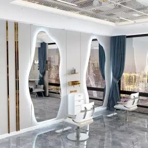 대형 미용실 이동식 LED 경대 거울 화장대 인테리어