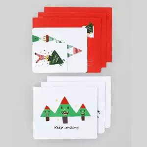 감성 디자인 카드 봉투 세트 크리스마스 4P 엽서 편지 심플한카드
