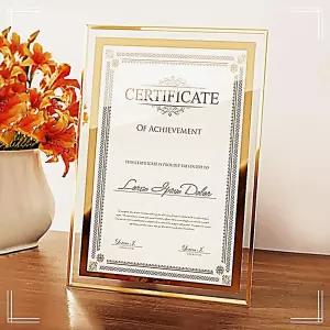 [2개구성] A4 사이즈 고급형 상장 액자골드 인테리어 그림 유리 프레임