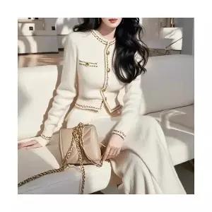 겨울 여자정장세트 가을 부잣집 천금 프리미엄 니트 바지 세트 ible4