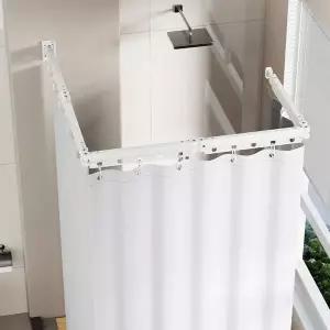 욕실 커튼봉 세트 ㄱ자 샤워 방수 화장실 욕조 커텐 샤워실커튼