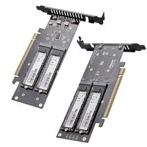 JEYI 쿼드 NVMe PCIe 4.0 확장 카드, 최대 8TB까지 4개의 NVMe M.2 SSD 2280, 레이드 대역폭 256Gbps, 필수 분기 지원