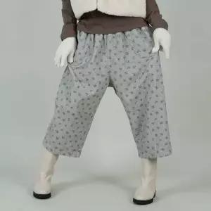 벅시루 피플피플 플라워 골덴 속기모 워싱 통큰 데일리 겨울 여성 밴딩 7부 배기바지