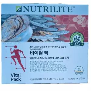 암웨이 뉴트리라이트 바이탈팩(60포) 종합비타민무기질 혈행개선 오메가3 여성영양제 건강기능식품