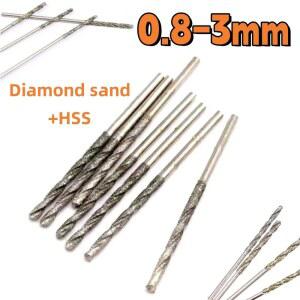 전동드릴팁 다이아몬드 트위스트 드릴 비트 HSS 코팅 나선형 드릴 비트 유리 보석 마노용 드릴링 도구 8mm 1mm 2mm 5mm 8mm 2mm 3mm
