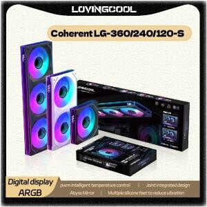 LOVINGCOOL 코히런트 LG-120/240/360 ARGB 디지털 디스플레이 PC 팬 컴퓨터 케이스 시암 블록 장난감 통합