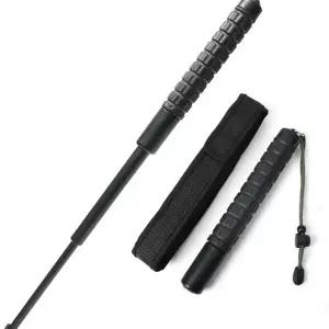 경호봉 휴대용 호신 자기 삼단봉 방어 차량 개인 알루미늄 접이식 강철봉 스트랩 케이스 미끄럼 비상