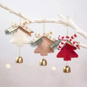 마샤투 크리스마스 리본 방울 트리 벨 오너먼트 3종 세트
