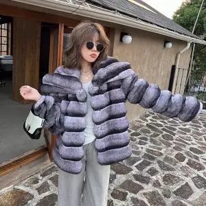 여성 럭셔리 퍼코트 미니멈 자켓 인조밍크 디자인 페이크퍼
