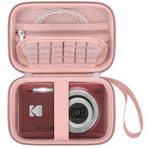 코닥 픽스프로 FZ55/ FZ53/ FZ45/ FZ43 16MP 디지털 카메라용 엘론보 카메라 휴대용 케이스, 브이로그 보관 홀더 여행 가방, 메시 백 핏 배터리, 케이블, 메모리 카드, 카드 리더기, 로즈 골드