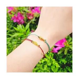 물고기 실팔찌 빨강색 초록색 커플 팔찌 선물 학교 소품샵 유치원 친구 우정팔찌 단체주문 기념품