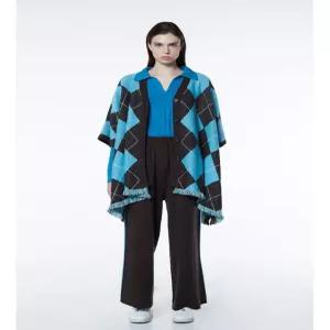 체크망토니트MDA5NRKG5610_KG