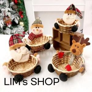 크리스마스 장식  눈사람 산타 클로스  바구니 사탕 고리  선물 가정용 보관