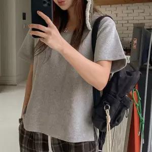 [6컬러/휘뚤템] 피치기모 루즈핏 U넥 반팔티