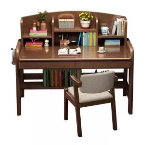 쌍둥이책상 2인용 부부 커플 쌍둥이 학생 원목색 컴퓨터데스크 일자형