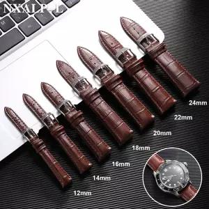 정품 가죽 시계 밴드 12mm 14mm 16mm 18mm 20mm 22mm 24mm 대나무 패턴 스트랩 남성 여성 유니버설 손목 밴