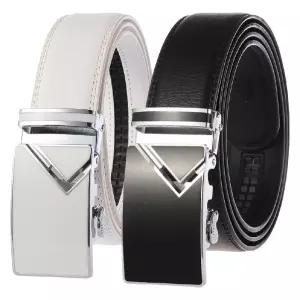 빅사이즈 롱벨트 백바지 백색 소가죽 벨트 럭셔리 흰색 가죽 남성 자동 버클 백밸트