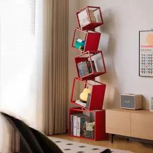 지그재그 철제 책꽂이 북카트 북타워 북 스탠딩 책장 타워형 철제책꽂이 북트리 정리함