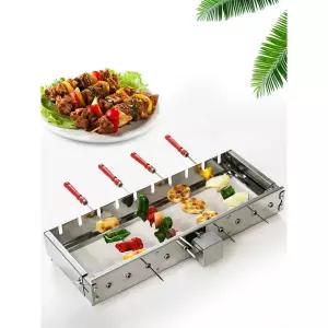 양꼬치 기계 자동 그릴 구이 캠핑용 꼬치 꼬챙이 회전 화로 캠핑 5V모터 바베큐 가정용