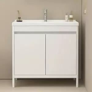 미니 세면대 하부장 캐비넷 거울 조명 세트 화장실 펄