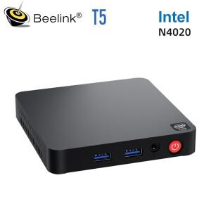 비 T5 인텔 N4020 미니 PC 윈도우 11 프로 4GB EMMC 2.4G/5G 와이파이 BT5.0 4K HD 1000M RJ45 랜 오피스