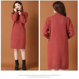 고퀄 꽈배기 하이넥 니트원피스 롱니트원피스