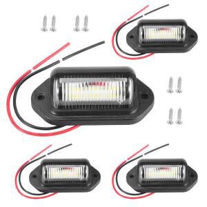N53R-4Pcs 12V 6 SMD LED 외부 번호판 태그 빛 방수 램프 미등 자동차 트럭 RV 트레일러 보트