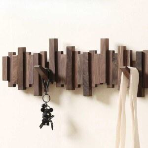 거치대 피아노 원목 옷걸이 건반 흑호두 45cm 1 6훅 접이식 벚나무 행거 피아노건반