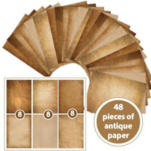 48pcs 레트로 대형 A타입 아트 논문 빈티지 FG02 예쁜편지지 에이 편지 48매 클래식 소재지 용지 연구소 Diy 콜라주