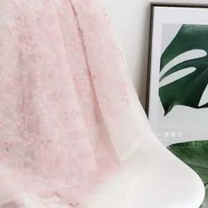 자수 원단 옷감 화이트 레이스 한복 오간사 망사 스커트 수작업 DIY