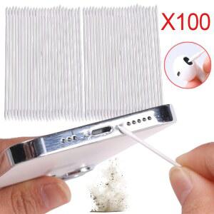 100/1PCS 일회용 면봉 전화 태블릿 충전기 포트 클리너 Airpods 에어 포드 프로 이어폰 먼지 제거
