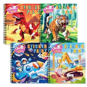 크리스마스 선물용 스티커북 1개 공룡 페인트 바이 넘버 용 몬테소리 교육용 장난감