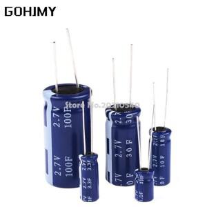 전해질 커패시터 2PCS 2.7V 슈퍼 커패시터 2F 3.3F 4F 4.7F 5F 6F 7F 8F 10F 30F 패러데이 차량 레코더