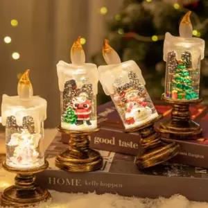 크리스마스 무드등 LED촛불 빈티지 워터볼 장식 소품 전자초