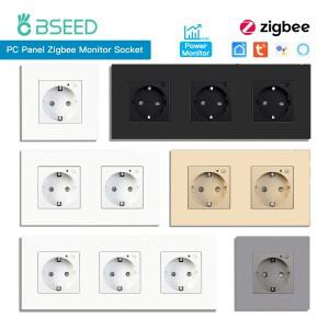 LED 커넥터Bseed Zigbee 에너지 모니터 벽 소켓 PC 플라스틱 프레임 더블 스마트 콘센트 트리플 플러그 Tuy