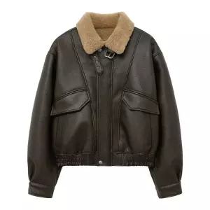 SPERONE A-2 워싱 레더 무스탕 자켓 브라운 sprmho05br 104000