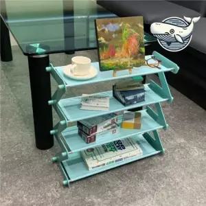 견고한 조립식 수납선반 블루 슬리퍼 정리대 실내화거치대 거실화거치대 현관신발정리대