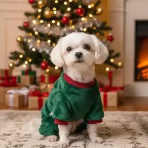 겨울 곰털 반려동물 크리스마스 보들 강아지옷 애견옷 올인원 (인기상품)
