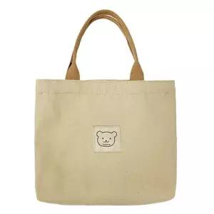 지퍼형 곰돌이 에코백 미디엄 점보 2가지 사이즈 학교 단체가방