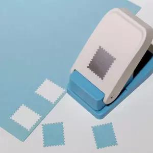 감성가득 우표 모양 스탬프 엠보서 컷팅기 1인치 DIY 펀칭기 라지 물결 사각형