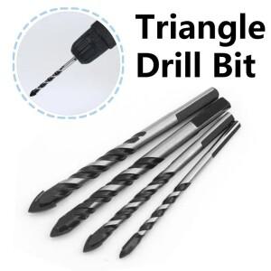 드릴비트삼각형 드릴 비트 세라믹 벽 유리용 강철 금속 합금 콘크리트 구멍 오프너 블랙 커터 네일 6mm 10m