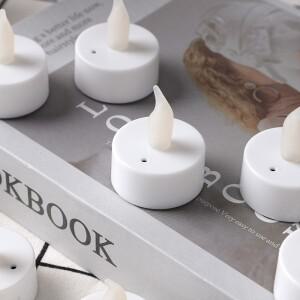 96 팩 블로우 센서 캔들 티 라이트 배터리 결혼식 이벤트를위한 분위기 램프 야외 Flameless 조명 장식