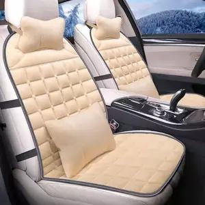극세사 시트 겨울철 보온 운전석 차량용 시트 자동차 겨울용 목베개 등받이 쿠션 방석 방한