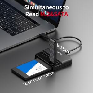USB-C 10Gbps 듀얼 SSD HDD 어댑터 타입 C - M.2 NVMe SATA 2.5인치 드라이브 독 UASP TRIM 지원 (윈도우